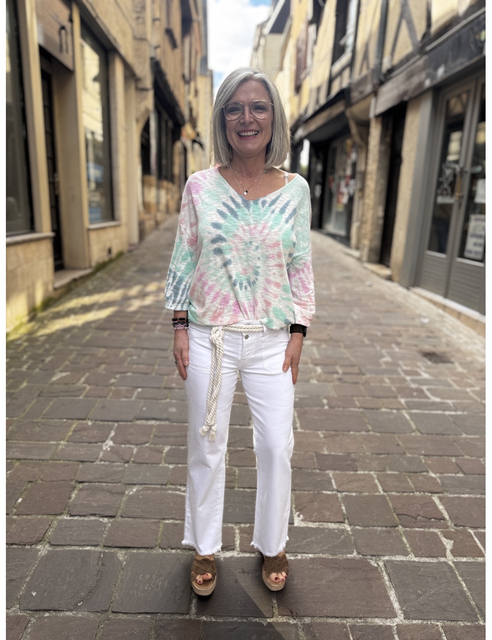Jeans PRISKA blanc Le Temps Des Cerises