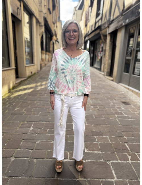 Jeans PRISKA blanc Le Temps Des Cerises