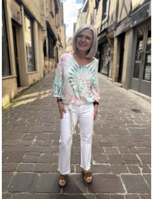 Jeans PRISKA blanc Le Temps Des Cerises