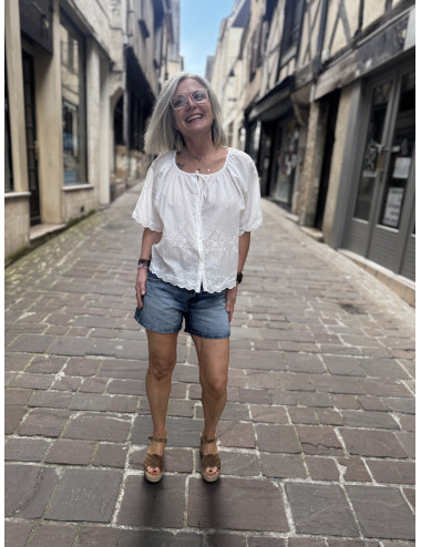 Short en jeans FANNI Le Temps Des Cerises