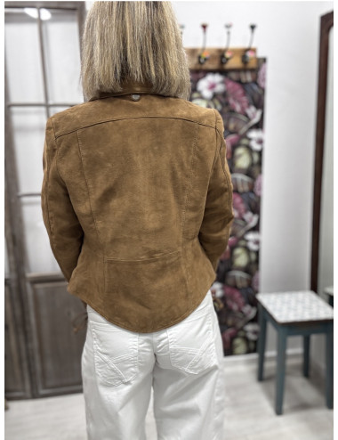 Blouson cuir MAHALI camel Muritius