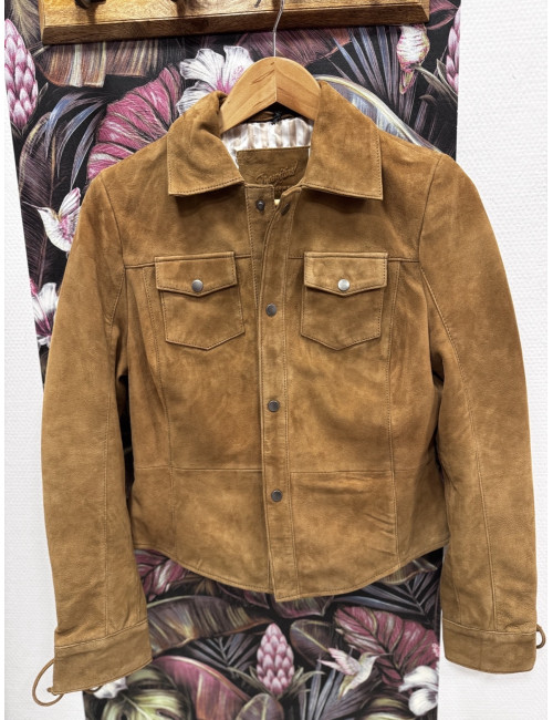 Blouson cuir MAHALI camel Muritius