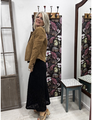 Blouson cuir MAHALI camel Muritius