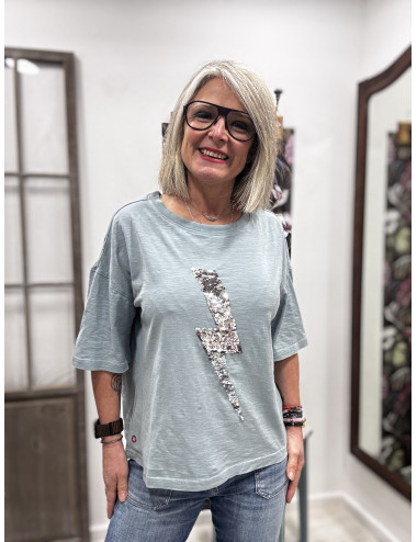 Tee shirt ANGIE stone blue One Tee