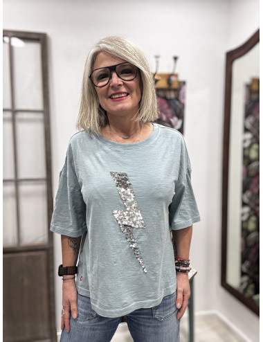 Tee shirt ANGIE stone blue One Tee