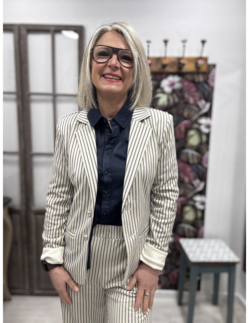 Veste ANETT rayée Cream