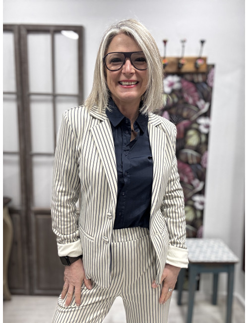 Veste ANETT rayée Cream