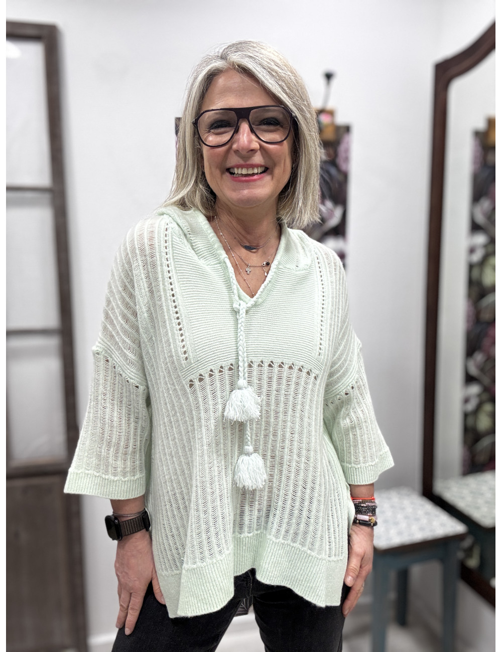 Pull NEW LOVE STORY vert Ma Petite Capsule