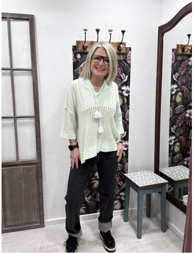 Pull NEW LOVE STORY vert Ma Petite Capsule