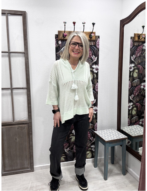 Pull NEW LOVE STORY vert Ma Petite Capsule