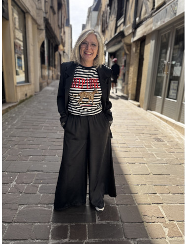 Blazer fluide black strass poignet TINA Les Blondinettes