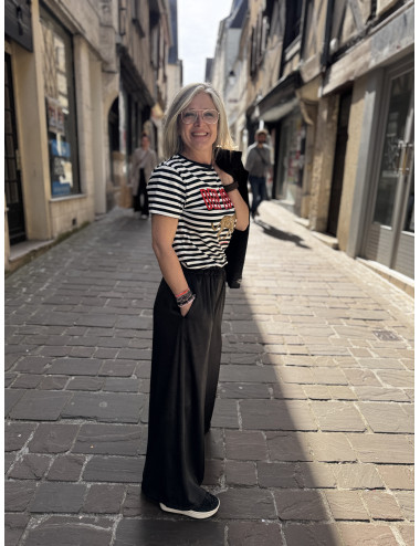 Pantalon fluide black BILLIE Les Blondinettes