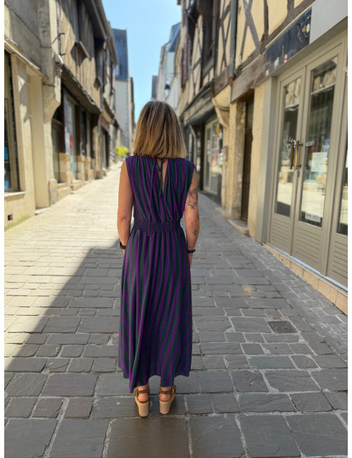 robe longue verte et violette Les Blondinettes
