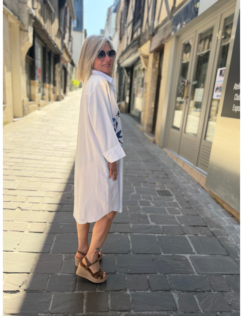 robe chemise rayée SILJE Cream