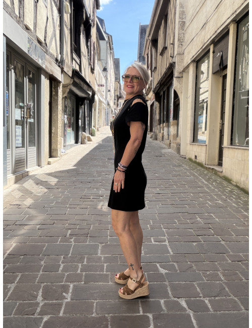 Robe courte noire DEUS karma Koma