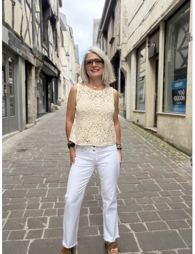 Jeans PRISKA blanc Le Temps Des Cerises