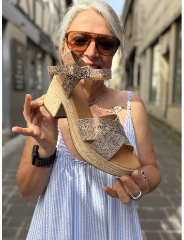 Nu pieds IMANY crackle bronze Aliwell