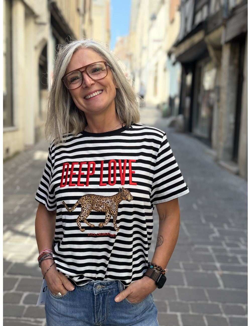 Tee shirt Deep Love rayé Lola Casademunt