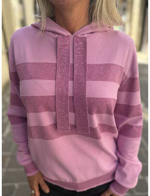 Pull rose à capuche Lola casademunt