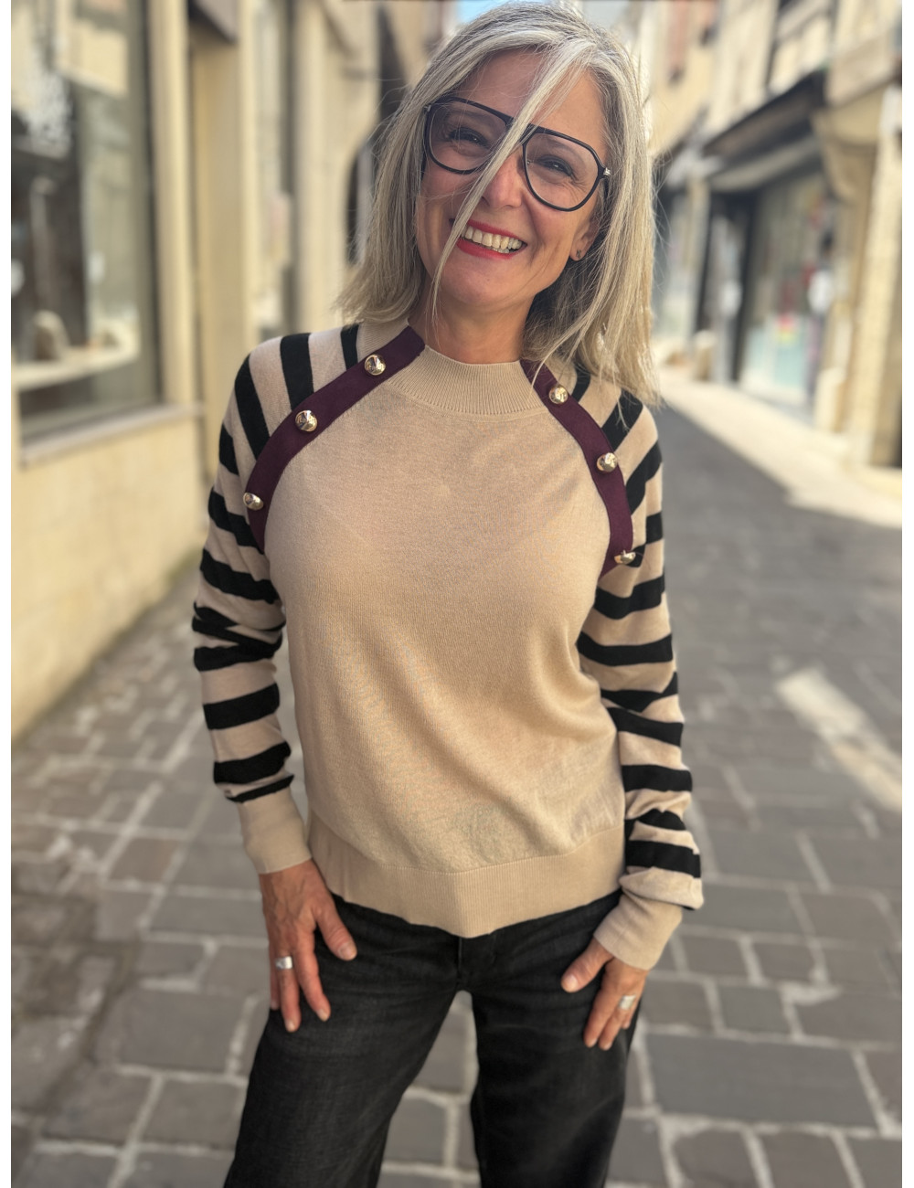 Pull rayé beige LoLa Casademunt