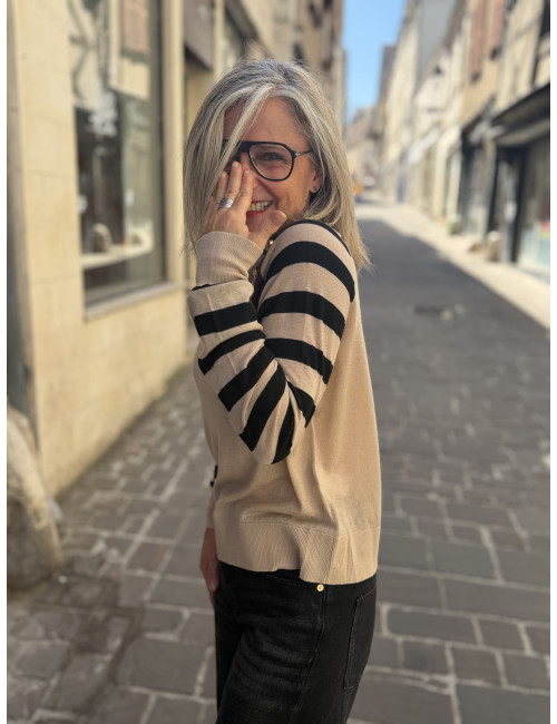 Pull rayé beige LoLa Casademunt
