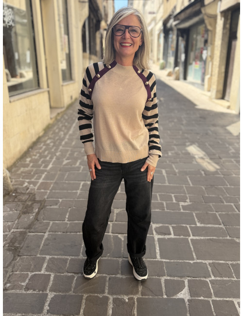 Pull rayé beige LoLa Casademunt
