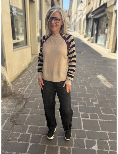 Pull rayé beige LoLa Casademunt
