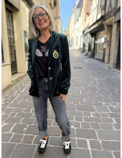 Veste velours pétrole Lola Casademunt