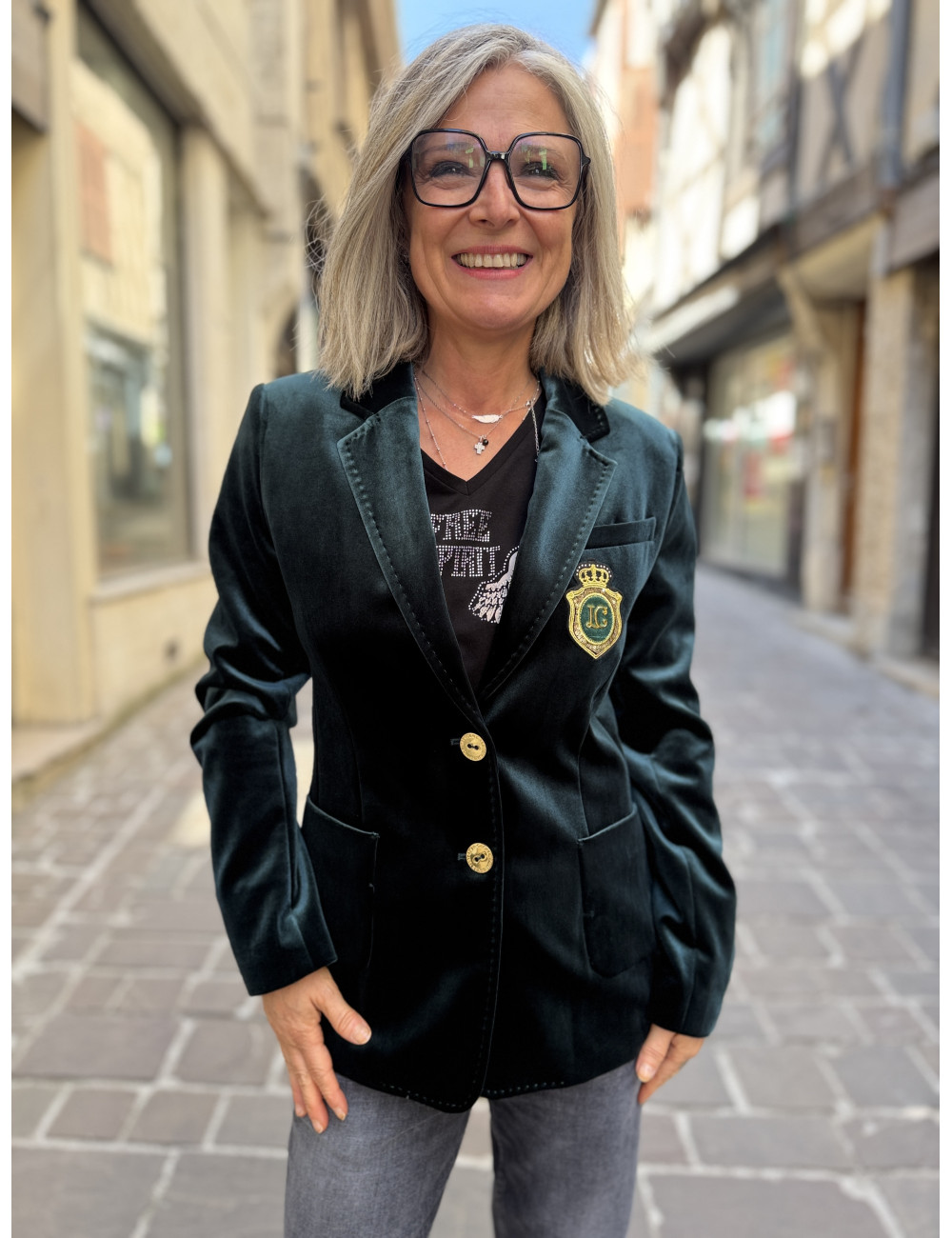 Veste velours pétrole Lola Casademunt
