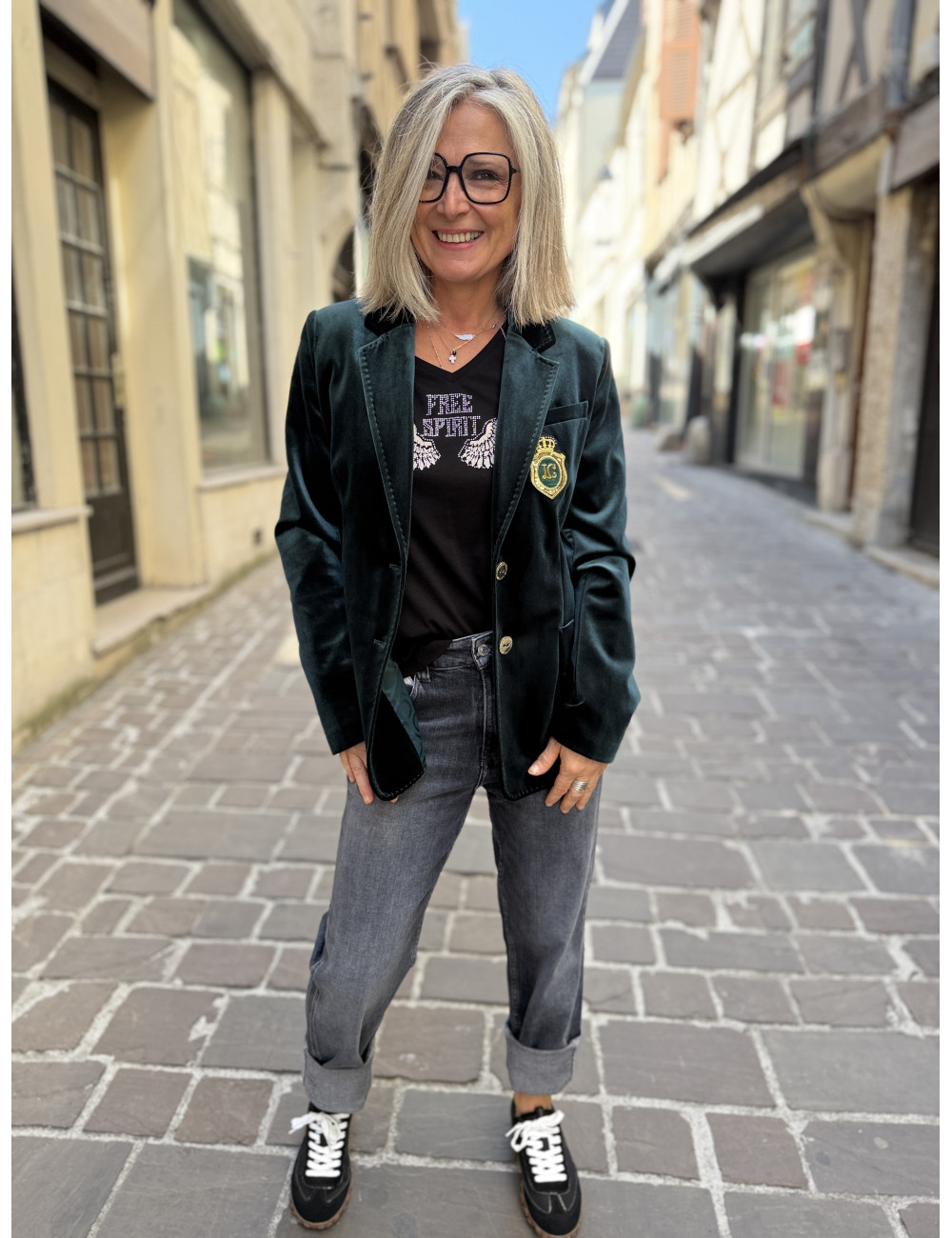 Jeans girl friend grey Le Temps Des Cerises