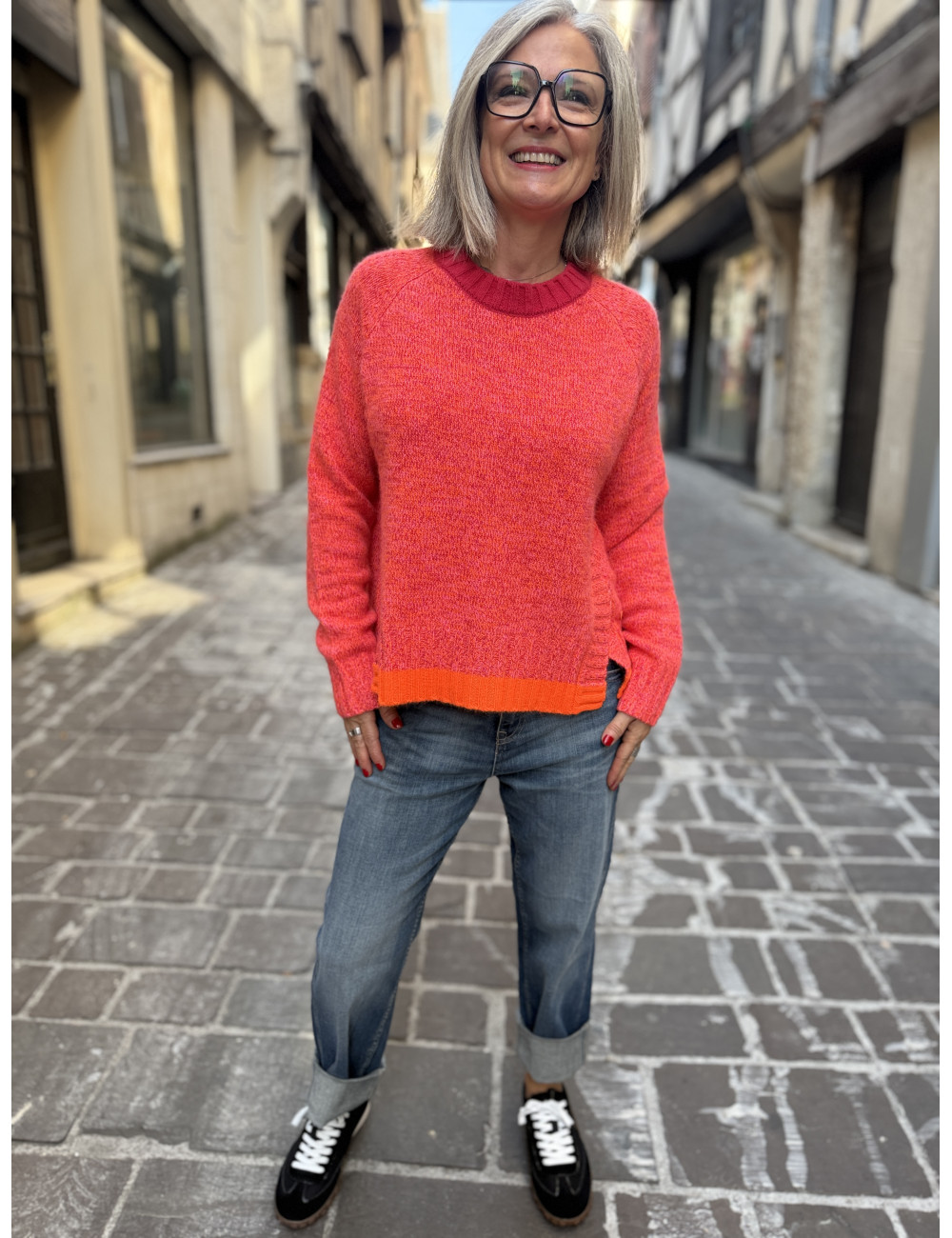 Pull BIG MOOD corail Ma Petite Capsule