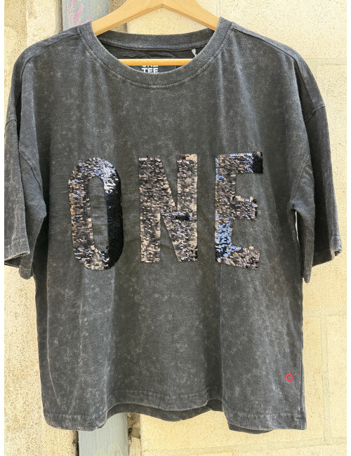 Tee shirt ALAN sequins black One Tee