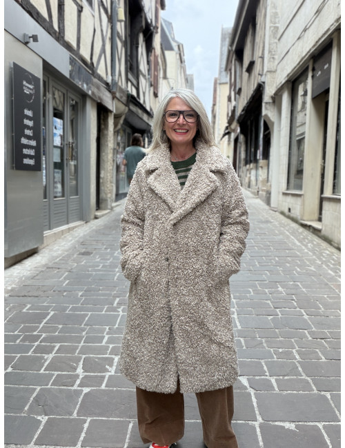 Manteau bouclette taupe