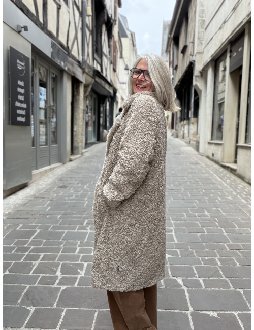 Manteau bouclette taupe