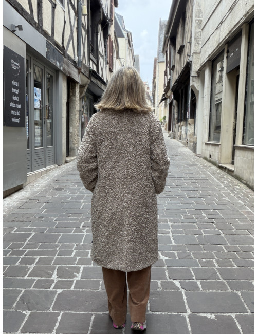 Manteau bouclette taupe