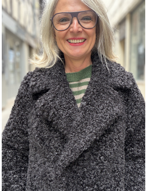Manteau bouclette noir