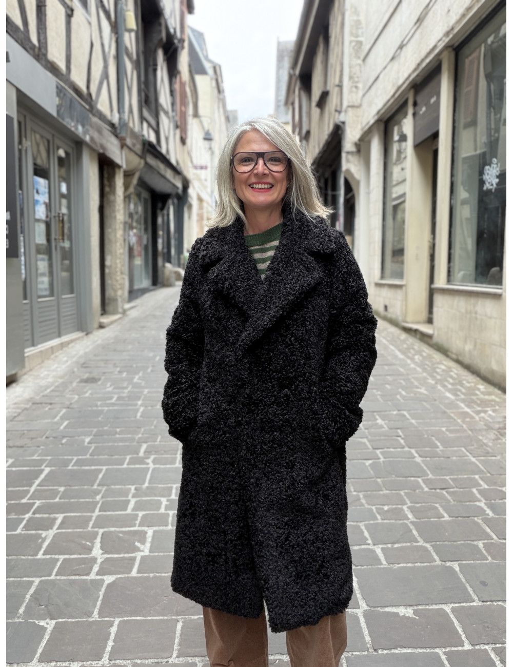 Manteau bouclette noir