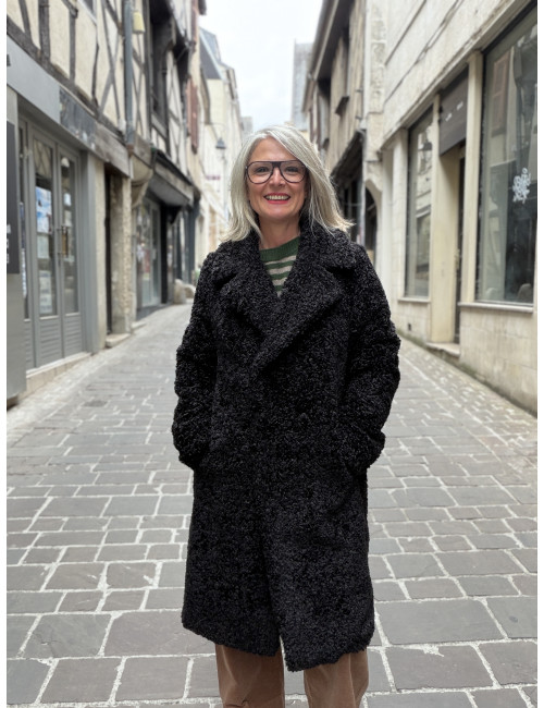 Manteau bouclette noir