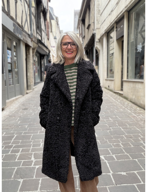 Manteau bouclette noir