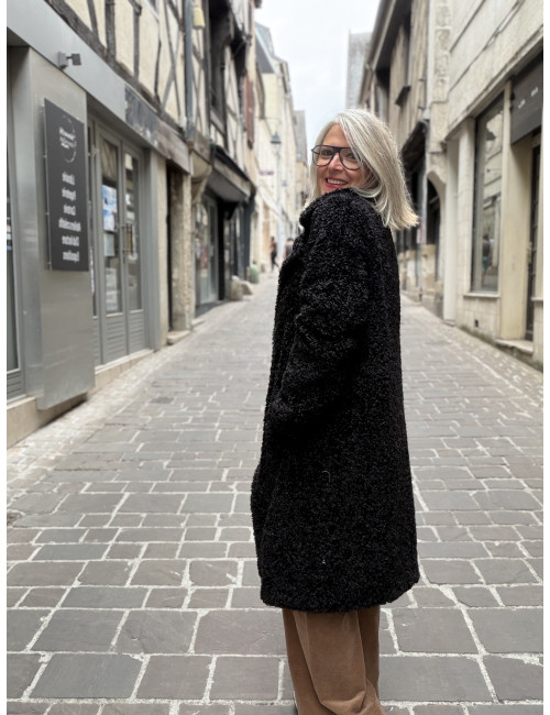 Manteau bouclette noir