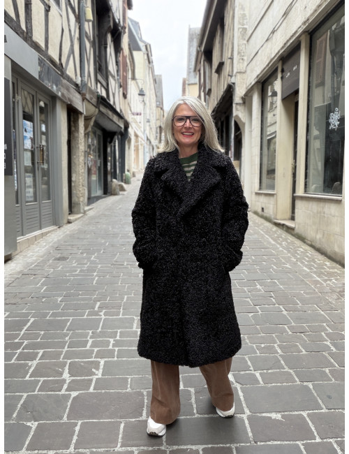 Manteau bouclette noir