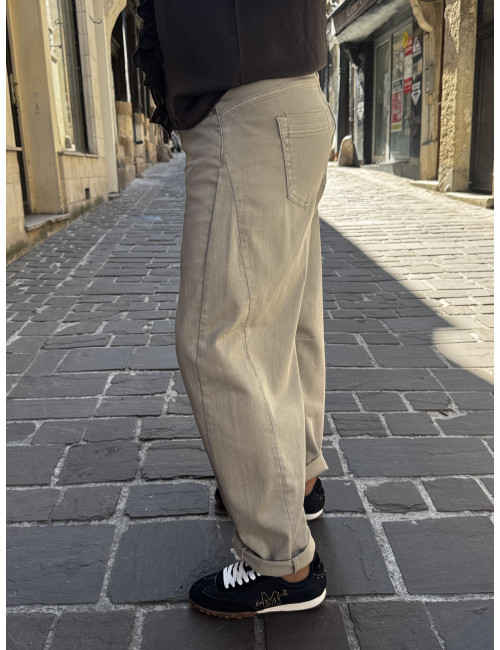 Jeans DJULI barrel cobblestone Cream