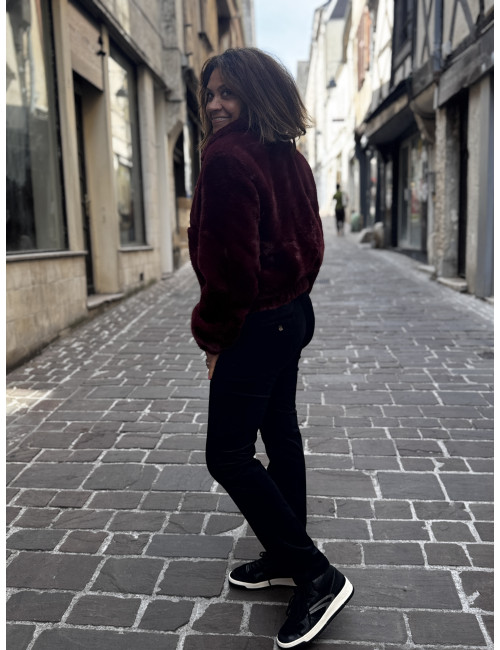 Blouson court fourrure synthétique ISLA porto red King Louie