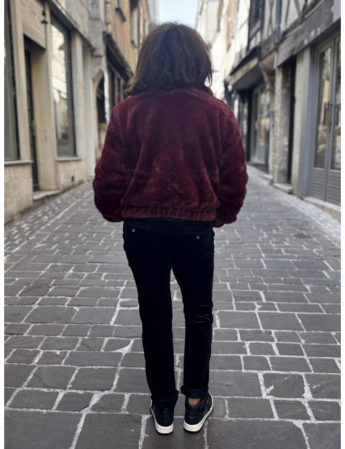 Blouson court fourrure synthétique ISLA porto red King Louie