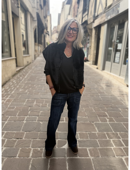 Blouson sans manches FAUVE noir Le Temps Des Cerises