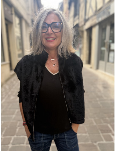 Blouson sans manches FAUVE noir Le Temps Des Cerises