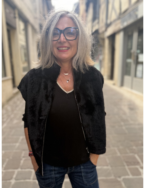 Blouson sans manches FAUVE noir Le Temps Des Cerises