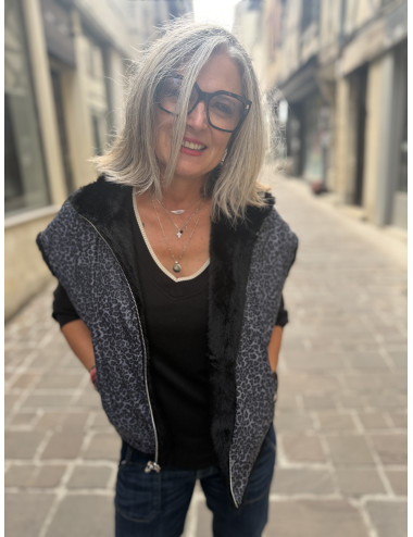 Blouson sans manches FAUVE noir Le Temps Des Cerises