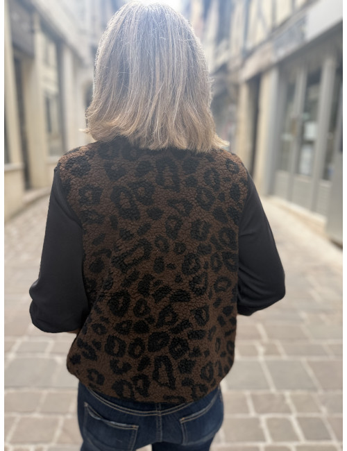Veste sans manches SANRY bark léopard Le Temps Des Cesrises