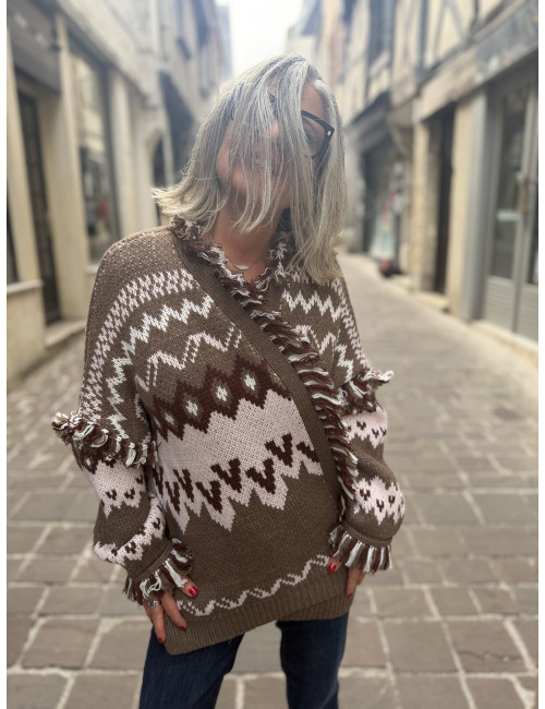 Veste SKALANDA choco/rose Orféo